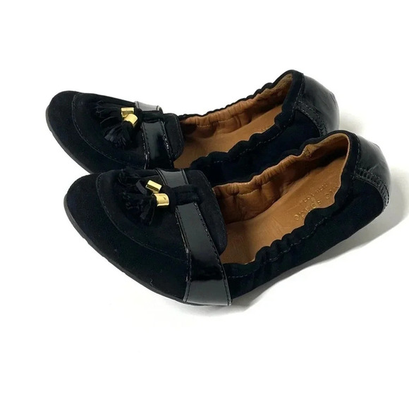 Kate Spade Black Suede NY Shirley Charm Loafer Flat Size 8M - Picture 1 of 8